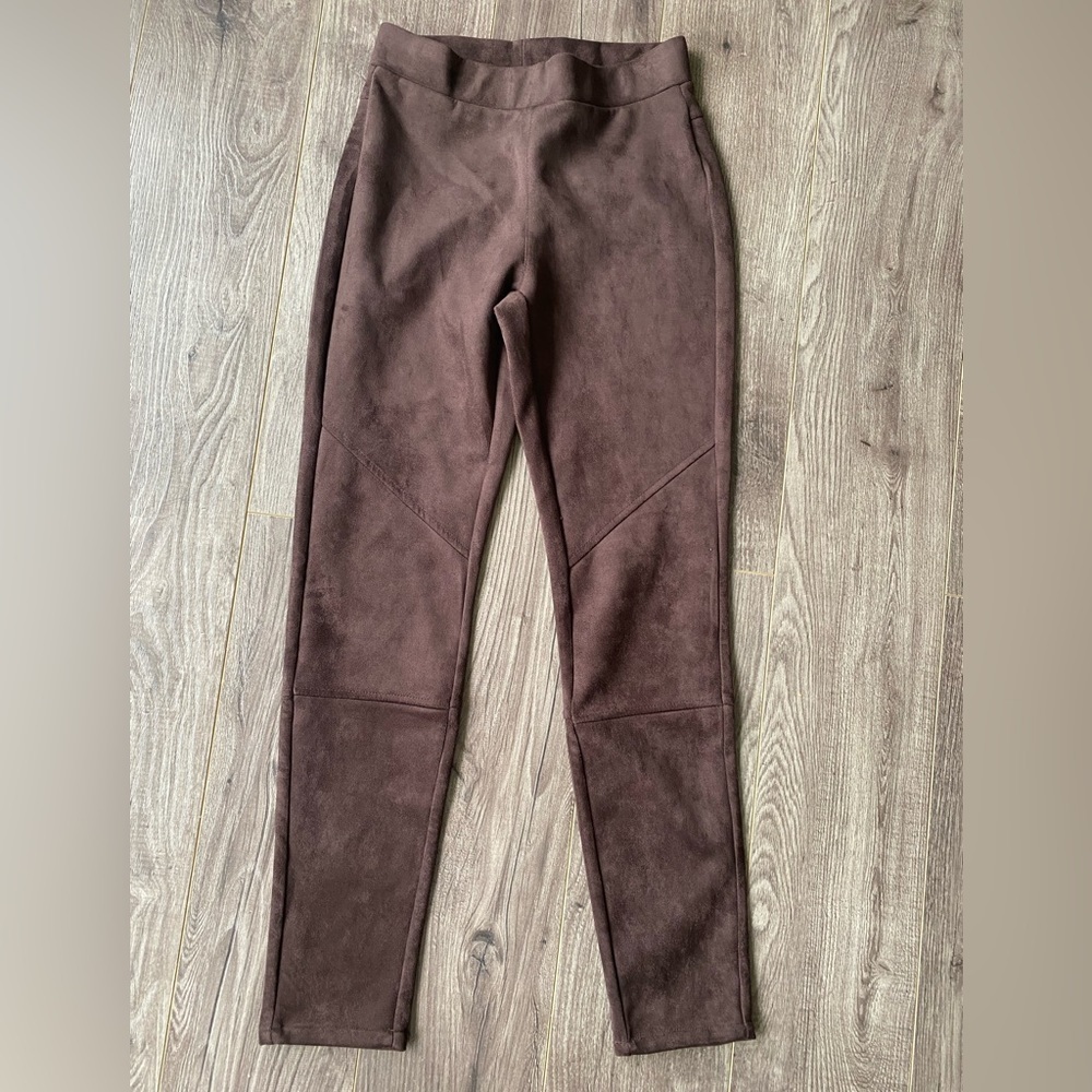 Philosophy faux suede chocolate brown leggings NWT size xs